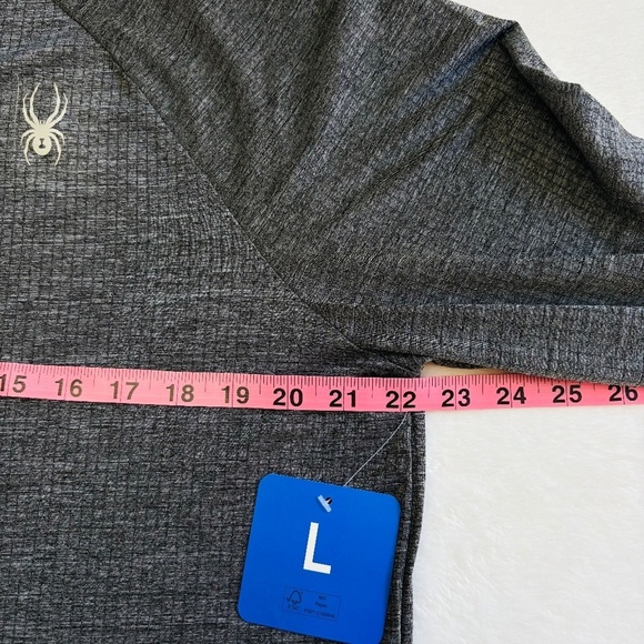 Spyder Active Men's Long Sleeve 1/4 Zip Shirt, Gray, Large NWT - Picture 11 of 15